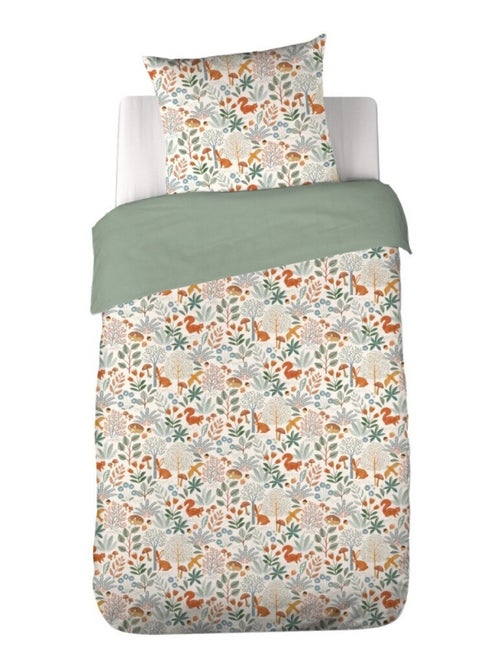 Housse de couette 140x200 + 1 taie PIERROT coton 57fils - Kiabi