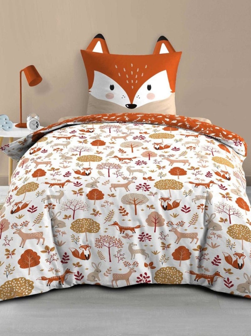 Housse de couette 140x200 + 1 taie ROXY 100% coton Blanc - Kiabi