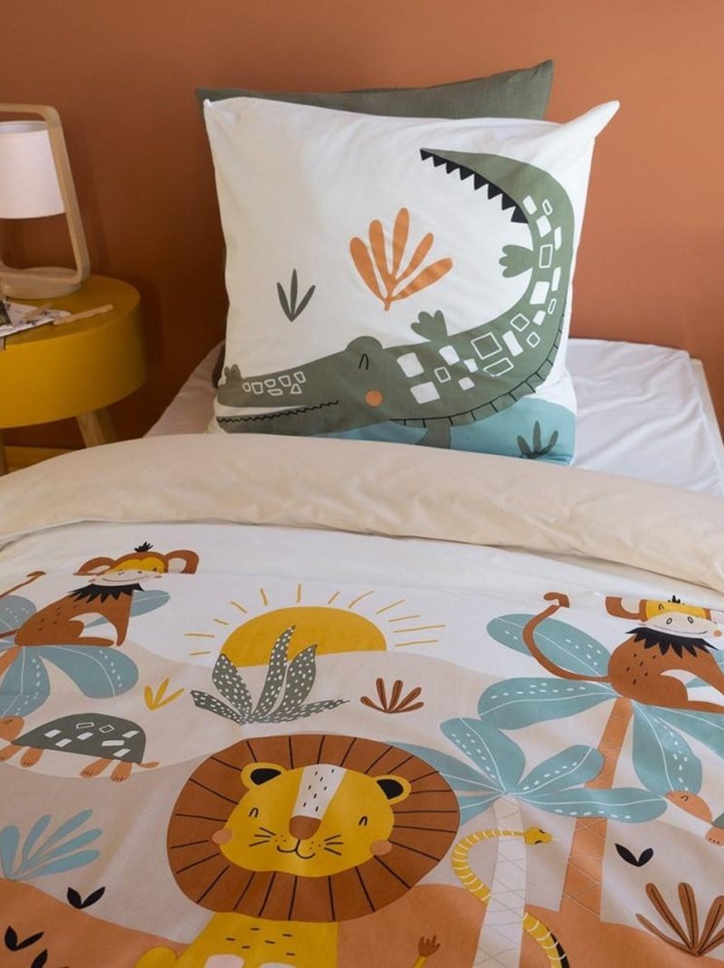 Housse de couette 140x200 + 1 taie Savane coton 57 fils Orange - Kiabi