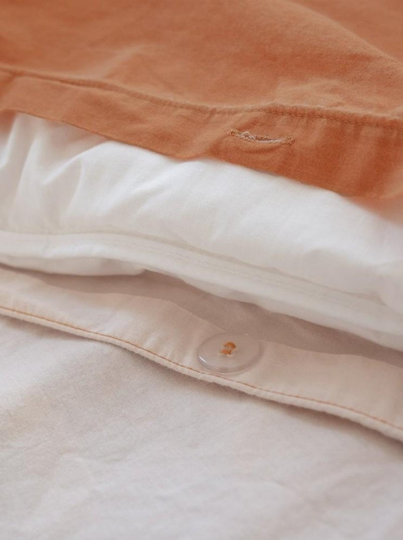 Housse de couette 140x200 + 1 taie Savane coton 57 fils Orange - Kiabi