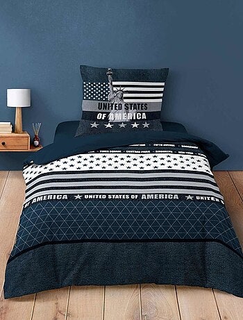Housse de couette 140x200 + 1 taie STATES 100% coton