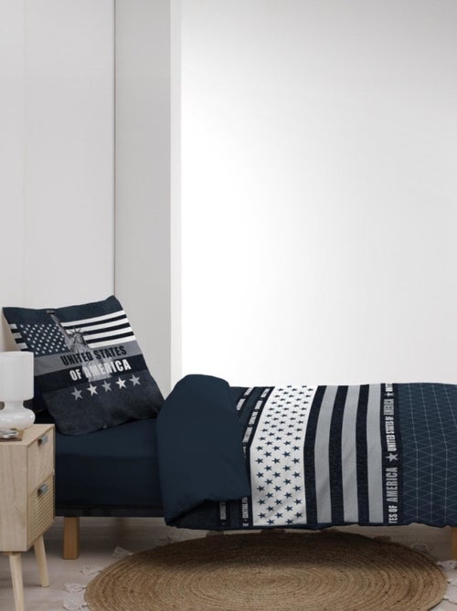 Housse de couette 140x200 + 1 taie STATES 100% coton - Kiabi