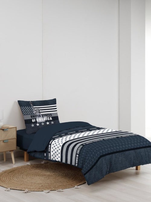 Housse de couette 140x200 + 1 taie STATES 100% coton - Kiabi