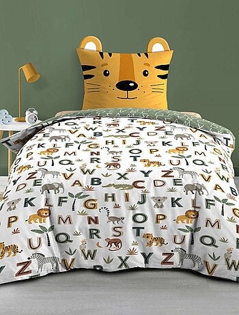 Housse de couette 140x200 + 1 taie TIGRY 100% coton