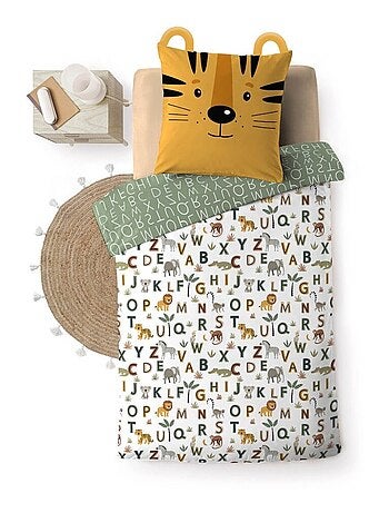 Housse de couette 140x200 + 1 taie TIGRY 100% coton