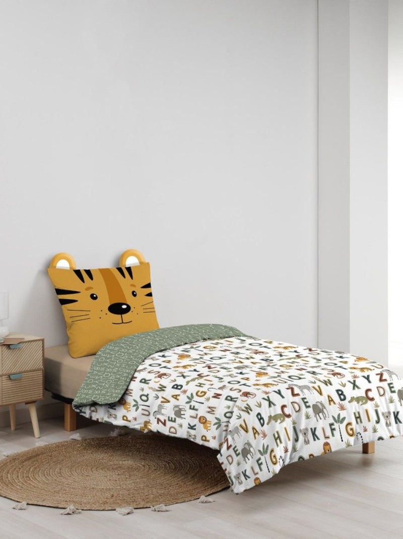 Housse de couette 140x200 + 1 taie TIGRY 100% coton Blanc - Kiabi