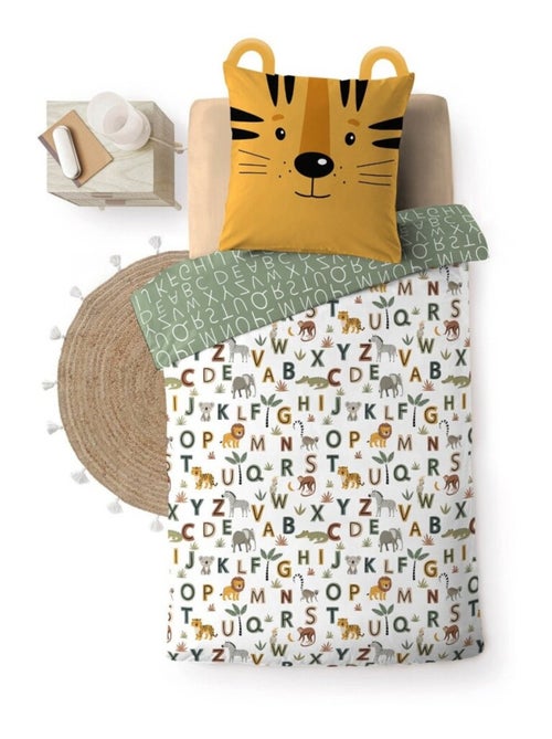Housse de couette 140x200 + 1 taie TIGRY 100% coton - Kiabi