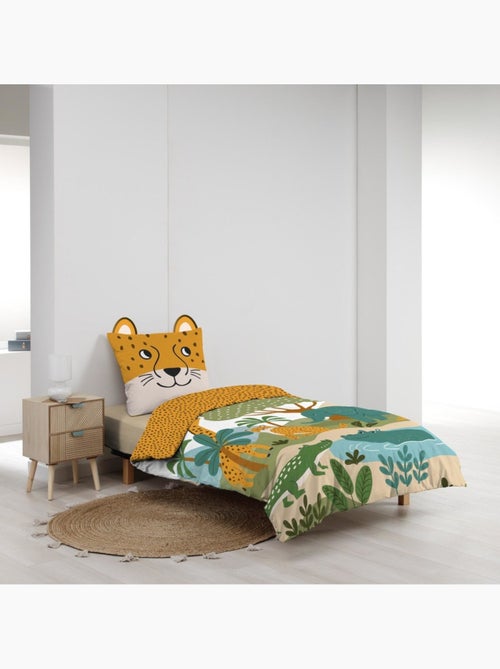 Housse de couette 140x200 + 1 taie zanimo 100% coton - Kiabi