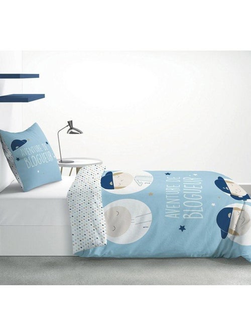 Housse de couette 140x200 Blogueur + taie 100% coton - Kiabi