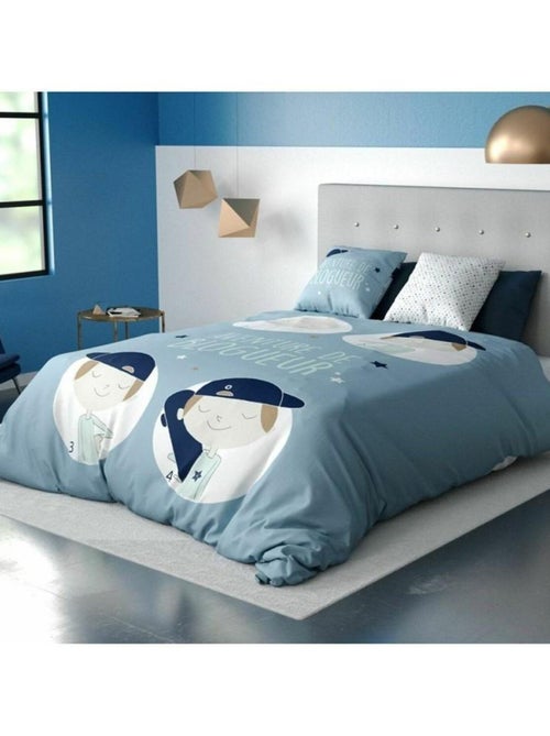 Housse de couette 140x200 Blogueur + taie 100% coton - Kiabi