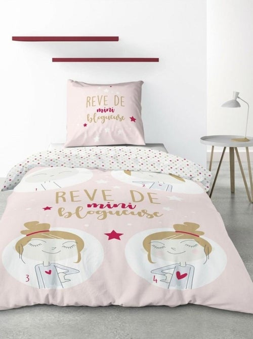 Housse de couette 140x200 Blogueuse + taie 100% coton - Kiabi