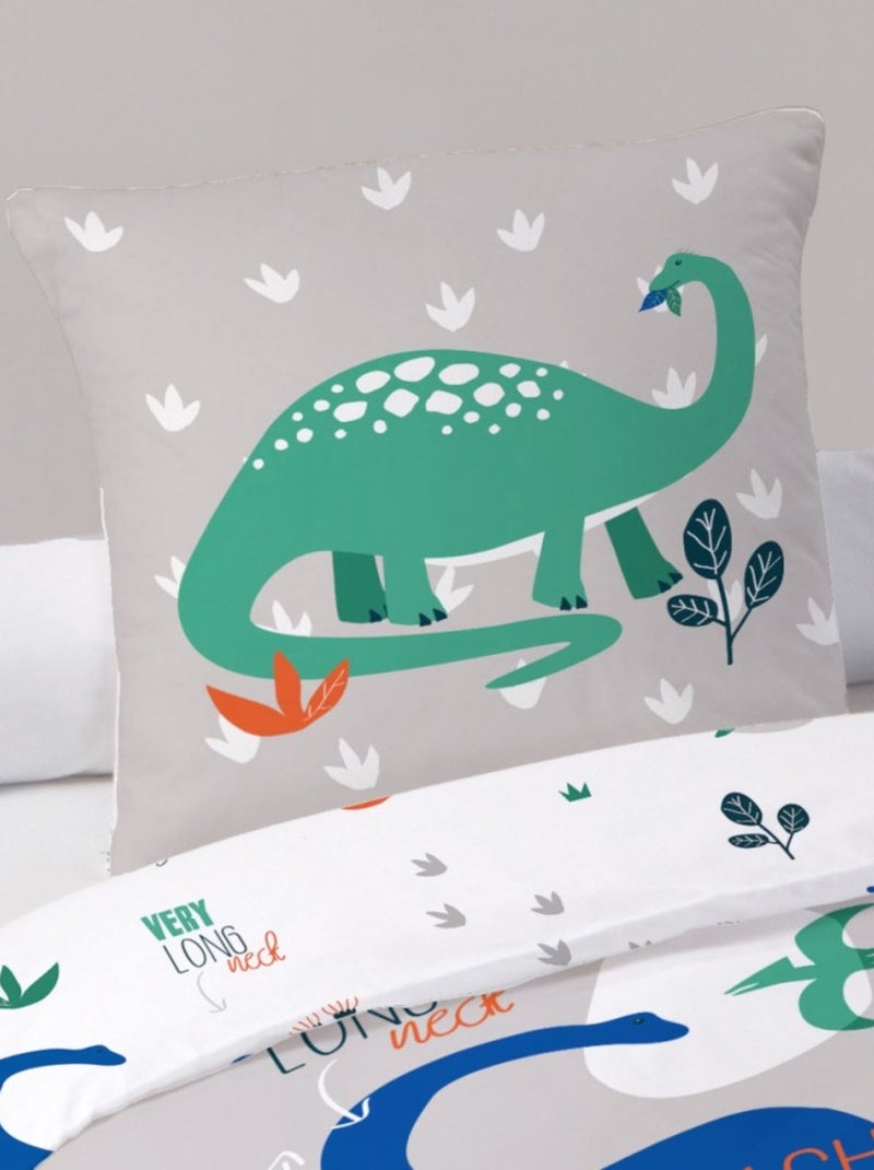 Housse de couette 140x200 BRACHIO + taie 100% coton 52 fils Vert - Kiabi