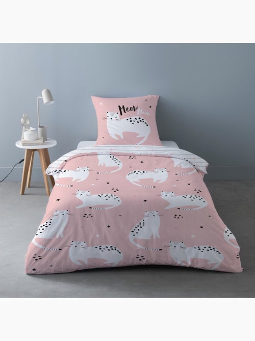 Housse de couette 140x200 Chaton + 1 taie d'oreiller - Kiabi