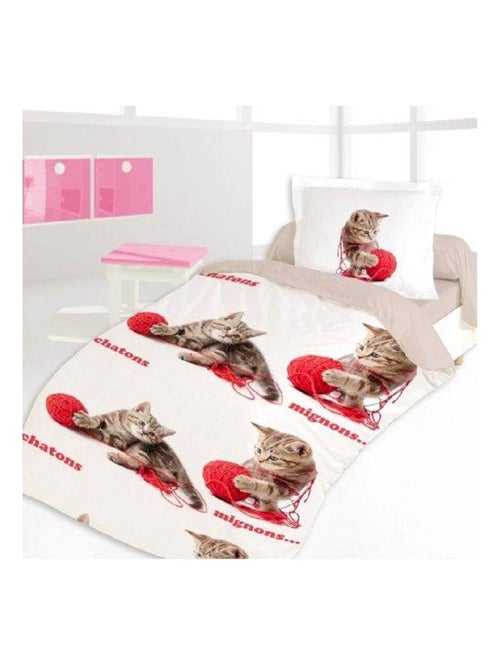Housse de couette 140x200 CHATONS SI MIGNONS + 1 taie - Kiabi