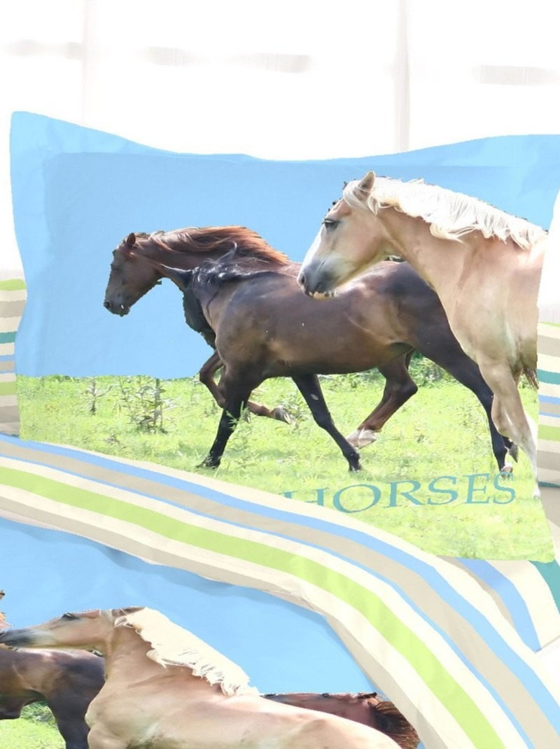 Housse de couette 140x200 CHIEL + 1 taie Vert - Kiabi