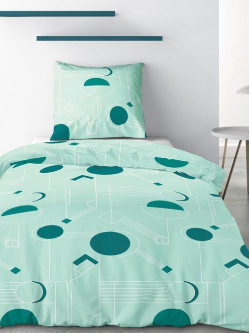Housse de couette 140x200 cm + 1 taie d'oreiller 100% Polyester 60 gsm Hawak - Kiabi