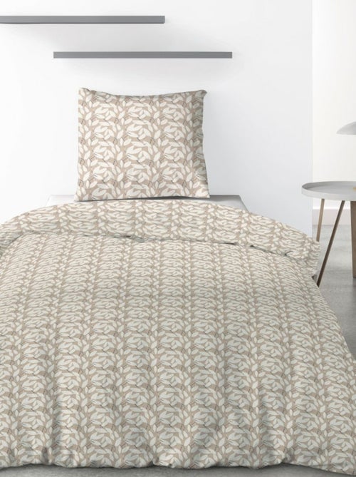 Housse de couette 140x200 cm + 1 taie d'oreiller 63x63 cm 100% Microfibre 60 gsm Carmel - Kiabi