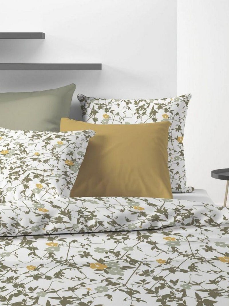 Housse de couette 140x200 cm + 1 taie d'oreiller 63x63 cm Coton Hoya Vert - Kiabi