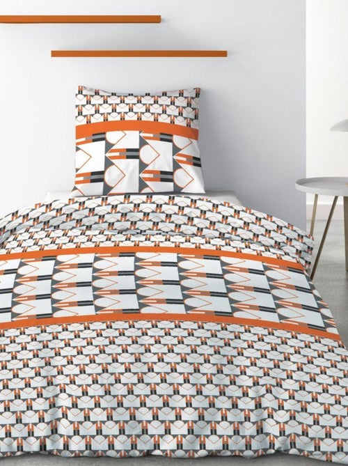 Housse de couette 140x200 cm + 1 taie d'oreiller 63x63 cm Microfibre Arrow - Kiabi