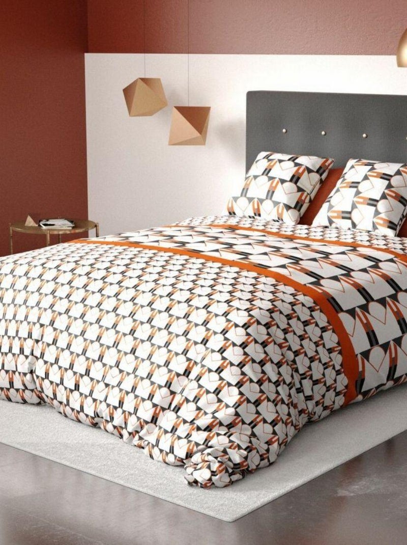 Housse de couette 140x200 cm + 1 taie d'oreiller 63x63 cm Microfibre Arrow Rouge - Kiabi