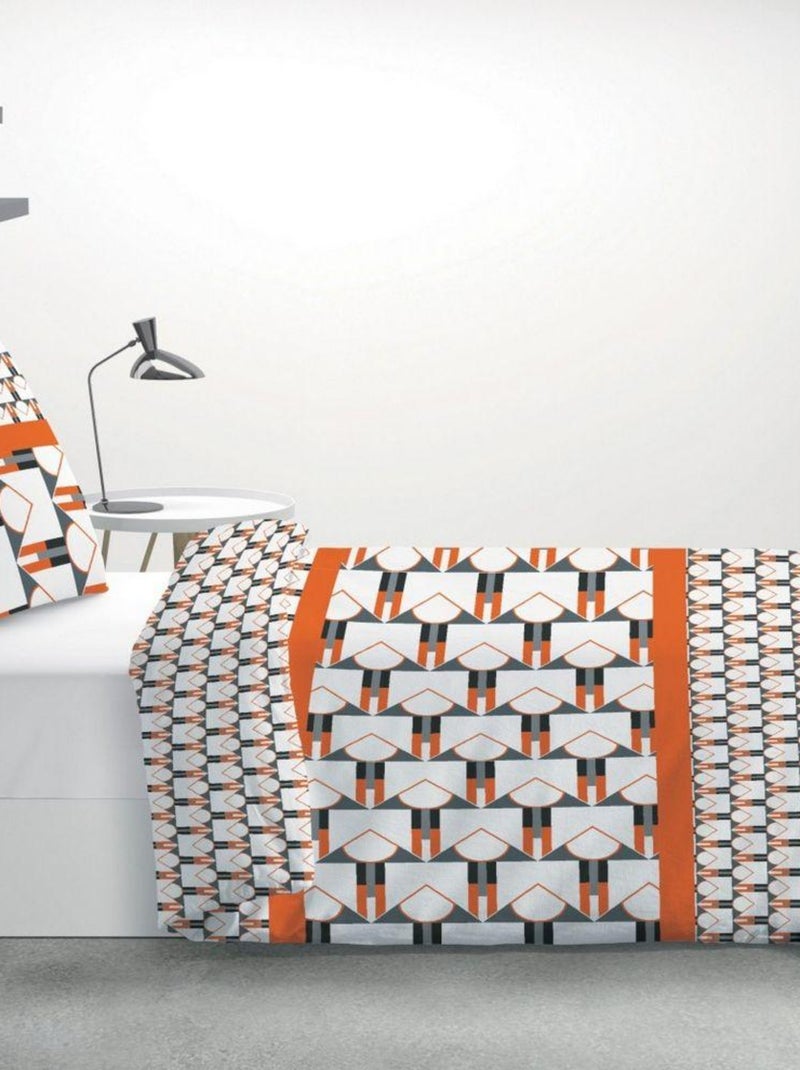 Housse de couette 140x200 cm + 1 taie d'oreiller 63x63 cm Microfibre Arrow Rouge - Kiabi