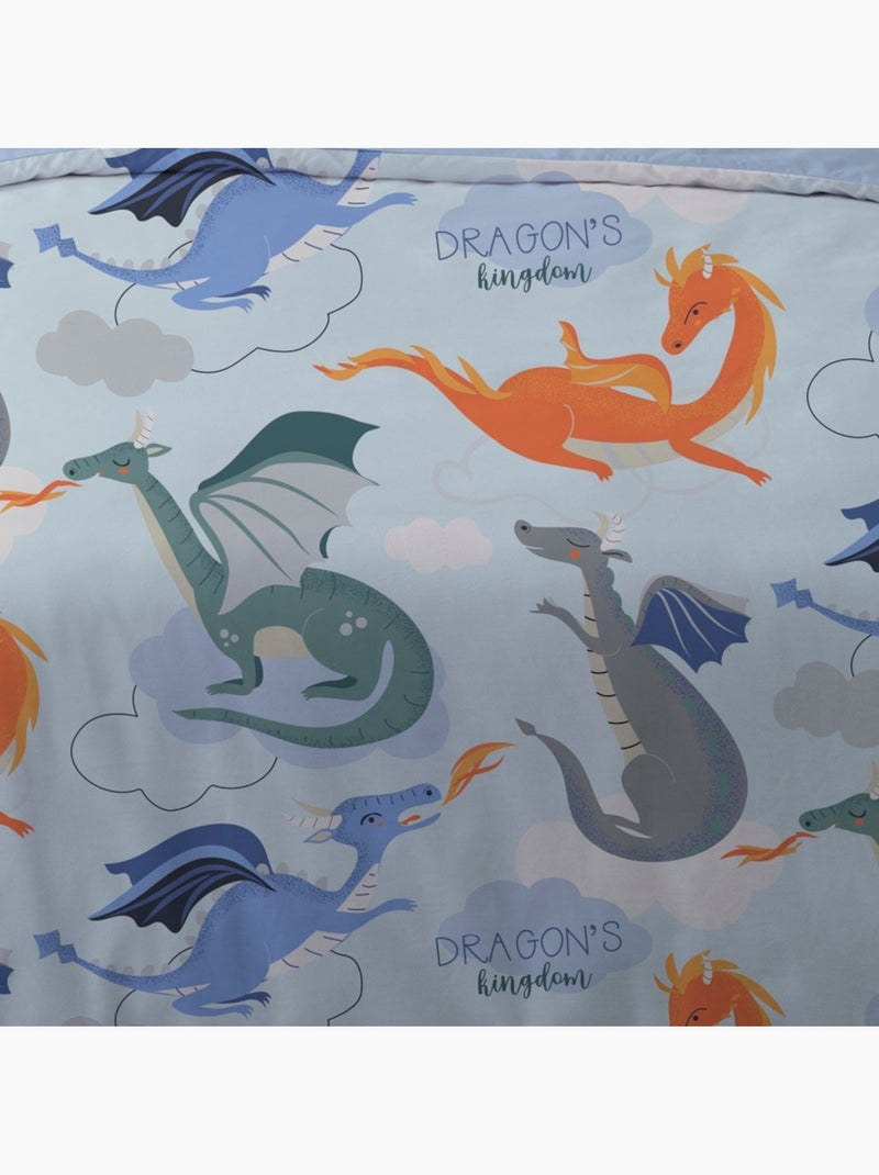 Housse de couette 140x200 Dragon + 1 taie 100% coton Multicolore - Kiabi
