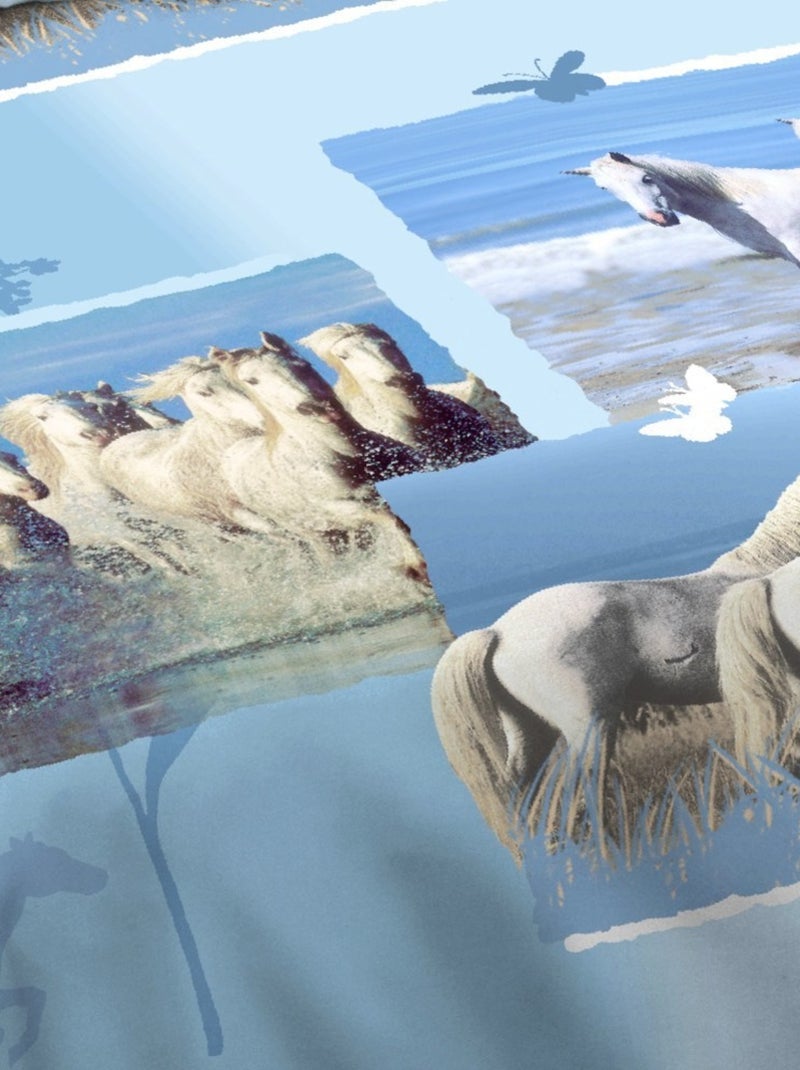 Housse de couette 140x200 FIONA + 1 taie Bleu - Kiabi