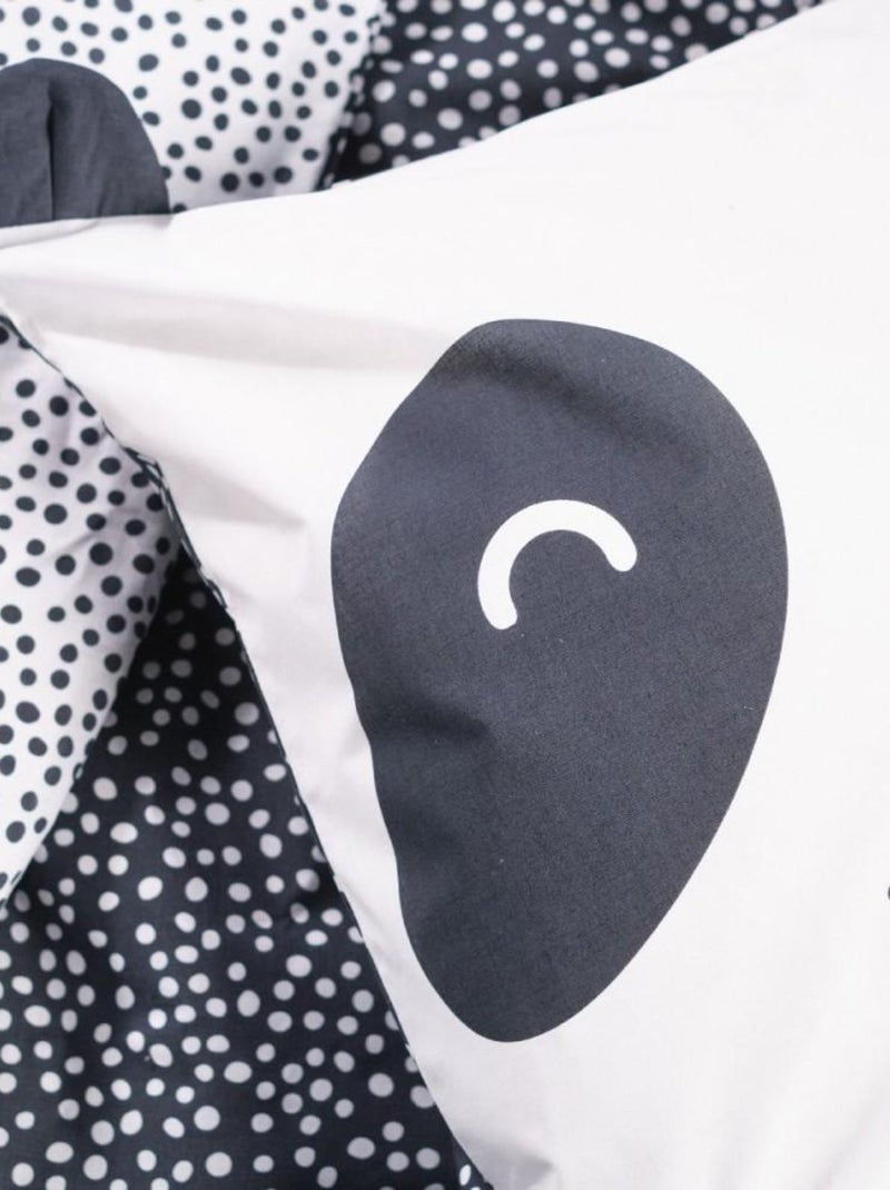 Housse de couette 140x200 Funny 2.8 + 1 taie 100% coton 57 fils Bleu - Kiabi