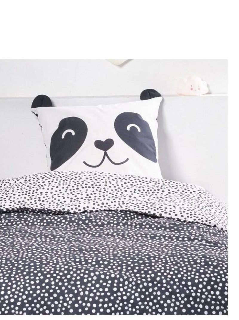 Housse de couette 140x200 Funny 2.8 + 1 taie 100% coton 57 fils Bleu - Kiabi