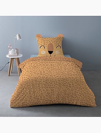 Housse de couette 140x200 Leopi + 1 taie 100% coton
