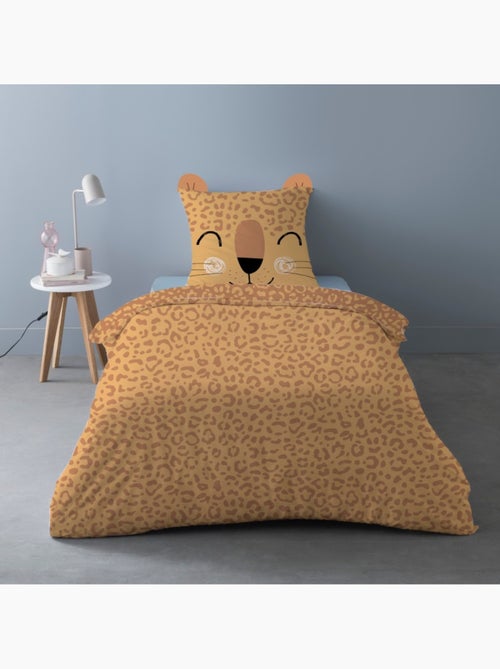 Housse de couette 140x200 Leopi + 1 taie 100% coton - Kiabi Housse de couette 140x200 Leopi + 1 taie 100% coton - Kiabi