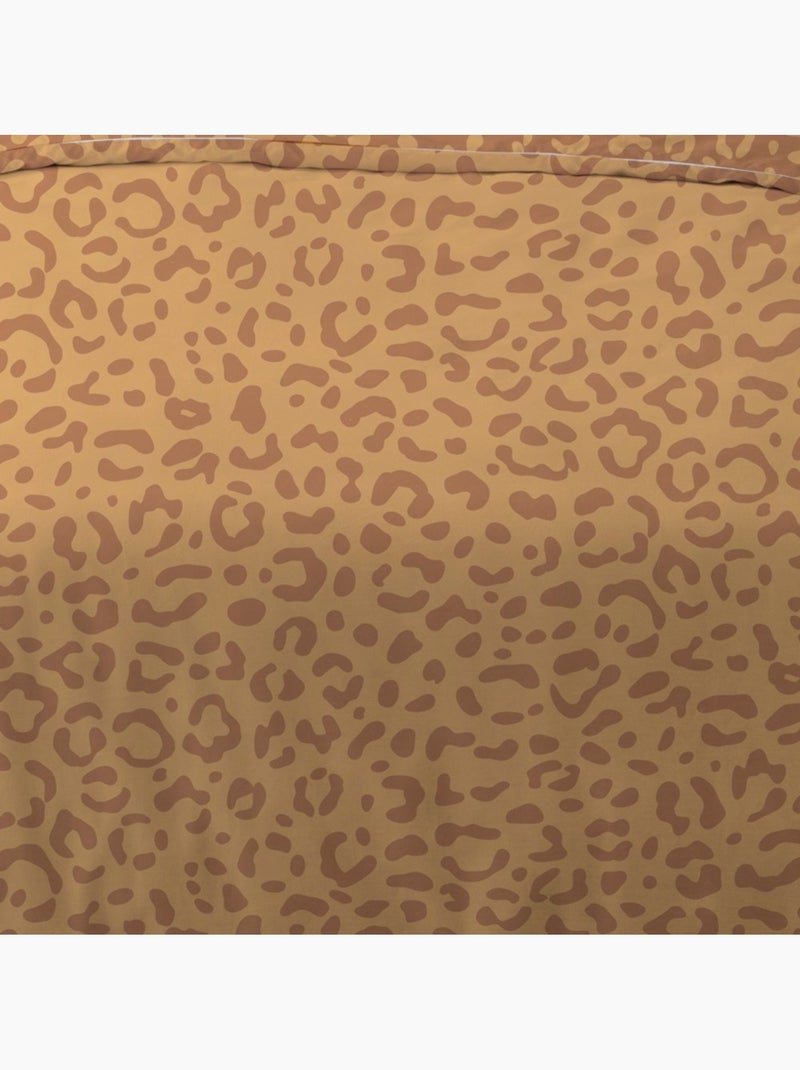 Housse de couette 140x200 Leopi + 1 taie 100% coton Orange - Kiabi