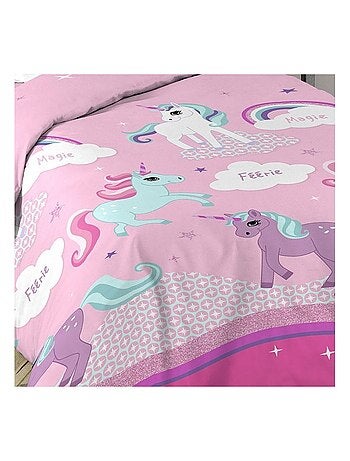 Housse de couette 140x200 Licorne + 1 taie coton