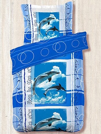 Housse de couette 140x200 LIVE IN THE SKY + 1 taie