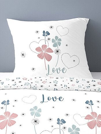 Housse de couette 140x200 Love Tiana + taie polycoton