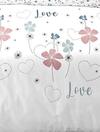 Housse de couette 140x200 Love Tiana + taie polycoton