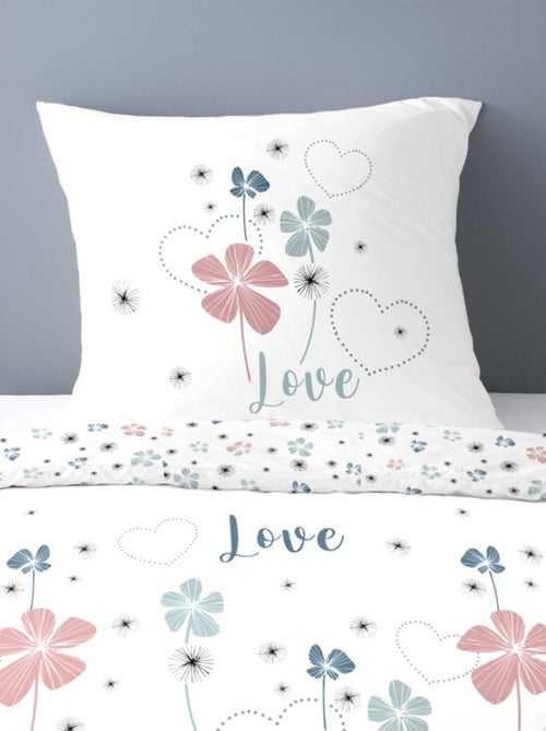 Housse de couette 140x200 Love Tiana + taie polycoton - Kiabi