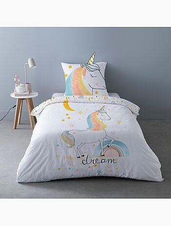 Housse de couette 140x200 Magic + 1 taie 100% coton