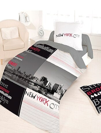 Housse de couette 140x200 MANHATTAN + 1 taie 100% coton