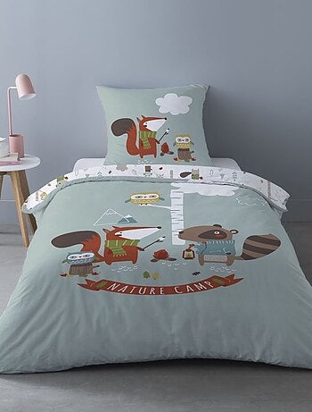 Housse de couette 140x200 NATURE CAMP + 1 taie