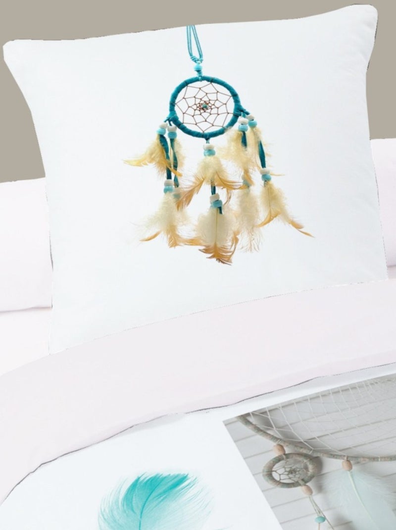 Housse de couette 140x200 NAVAJO + 1 taie 100% coton Blanc - Kiabi