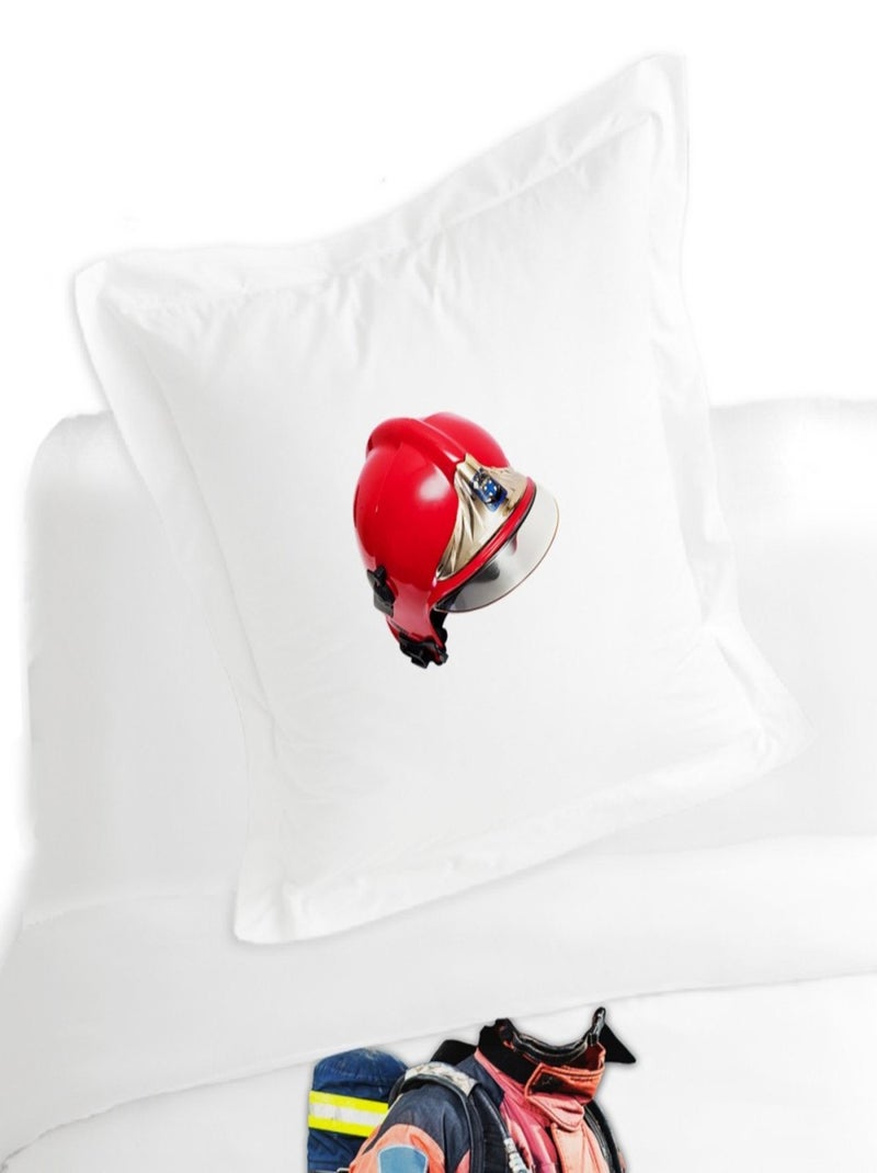 Housse de couette 140x200 Pompier BILLY + 1 taie Blanc - Kiabi