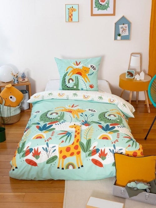 Housse de couette 140x200 Poumba + taie coton adouci 57 fils - Kiabi