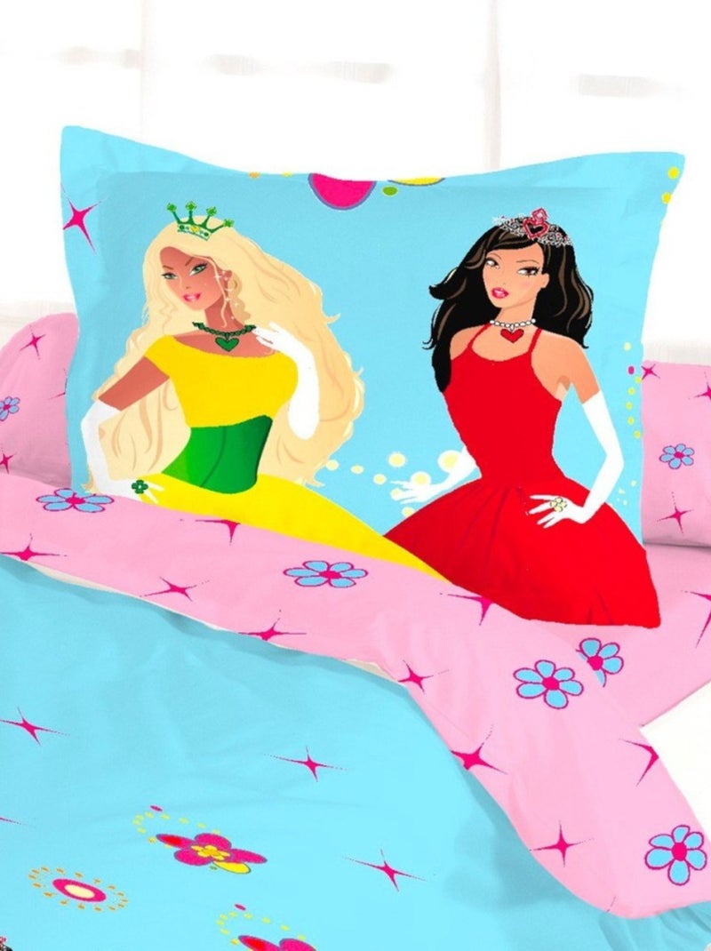 Housse de couette 140x200 PRINCESS + 1 taie Rose - Kiabi