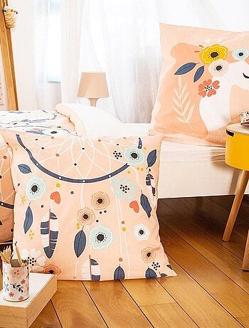 Housse de couette 140x200 Prunellia + taie 100% coton 57 fils
