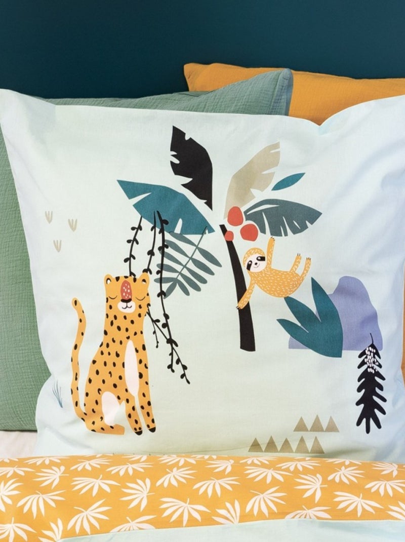 Housse de couette 140x200 réversible + 1 taie JUNGLE MANIA Multicolore - Kiabi