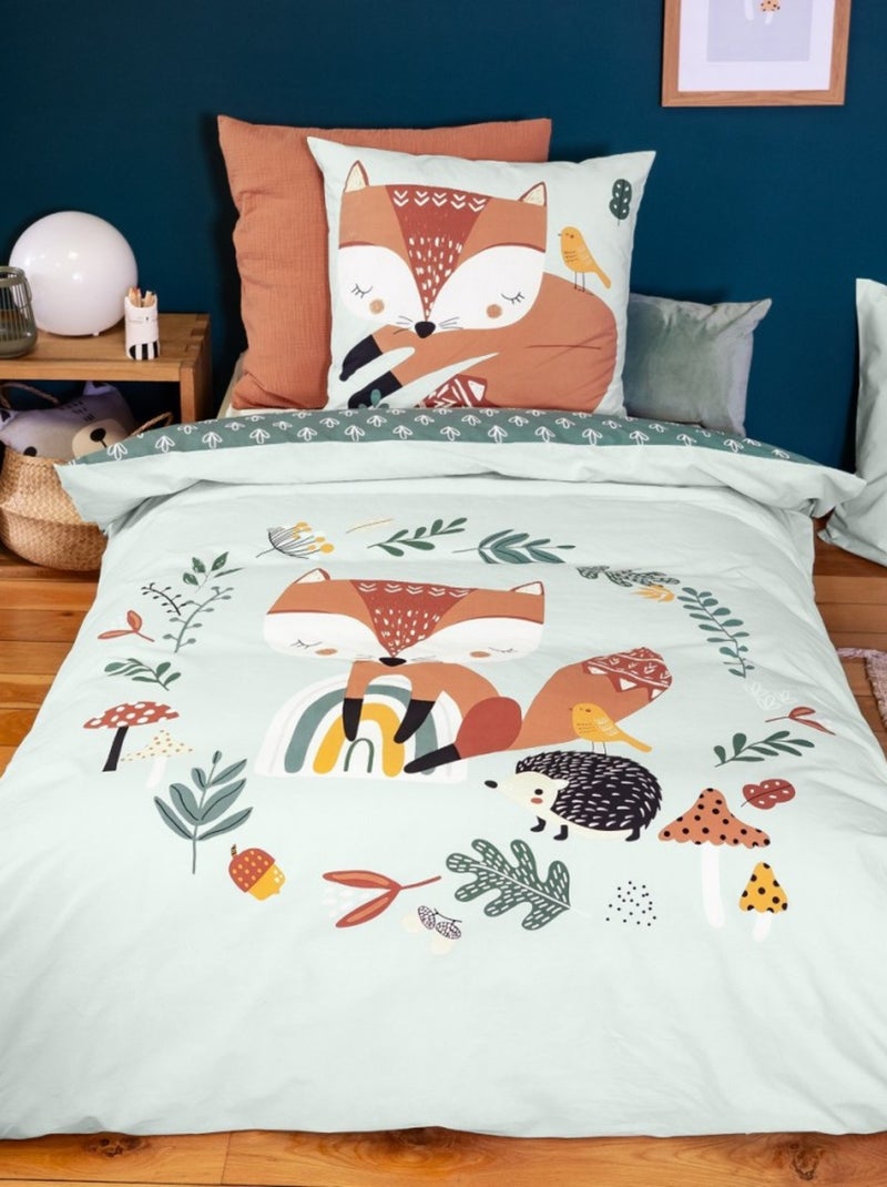 Housse de couette 140x200 réversible + 1 taie TO YOU Marron - Kiabi