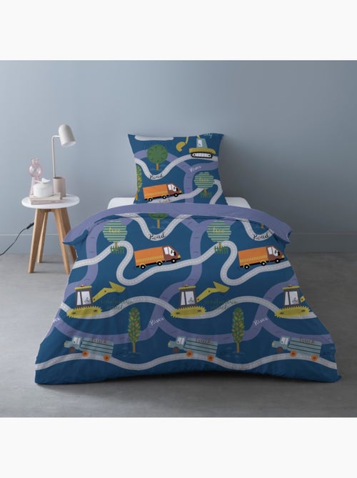 Housse de couette 140x200 Road + 1 taie d'oreiller - Kiabi