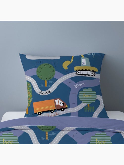 Housse de couette 140x200 Road + 1 taie d'oreiller - Kiabi