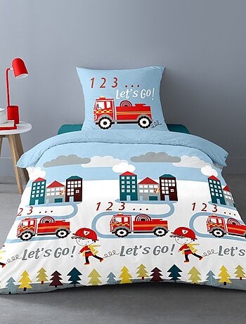 Housse de couette 140x200 ROBIN + 1 taie 100% coton